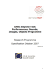 Beyond Text Programme Specification
